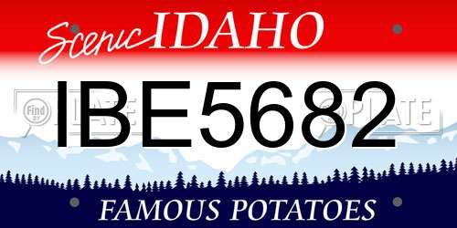 IBE5682 Idaho License Plate
