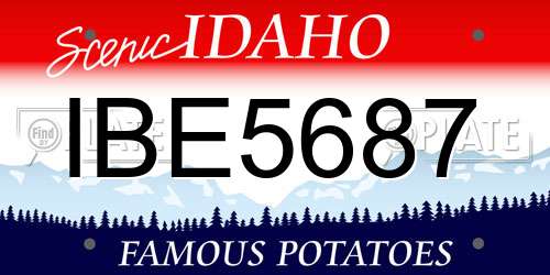 IBE5687 Idaho License Plate