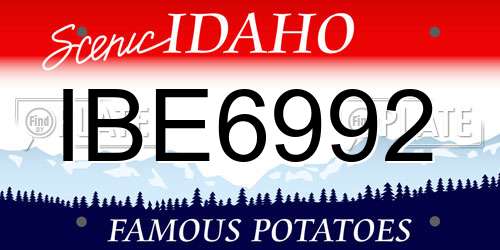 IBE6992 Idaho License Plate