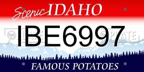 IBE6997 Idaho License Plate
