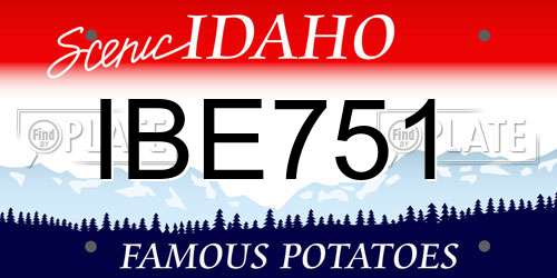 IBE751 Idaho License Plate