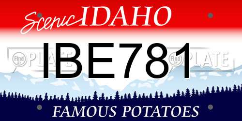 IBE781 Idaho License Plate