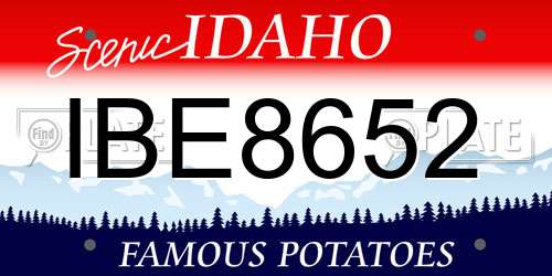 IBE8652 Idaho License Plate