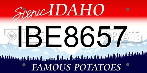 IBE8657 Idaho License Plate