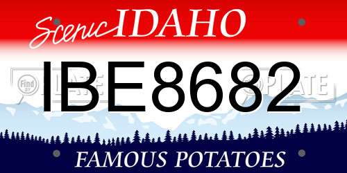 IBE8682 Idaho License Plate