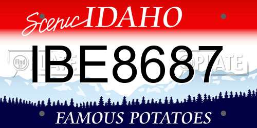 IBE8687 Idaho License Plate