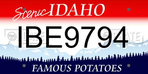 IBE9794 Idaho License Plate