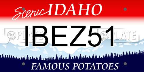 IBEZ51 Idaho License Plate