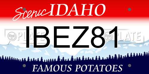 IBEZ81 Idaho License Plate