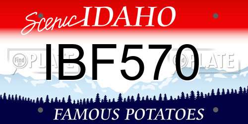 IBF570 Idaho License Plate