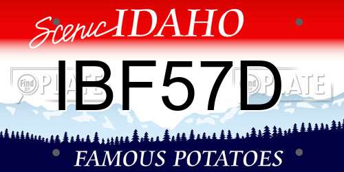 IBF57D Idaho License Plate