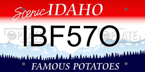 IBF57O Idaho License Plate
