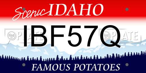 IBF57Q Idaho License Plate