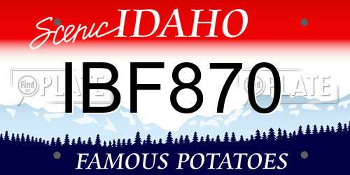 IBF870 Idaho License Plate