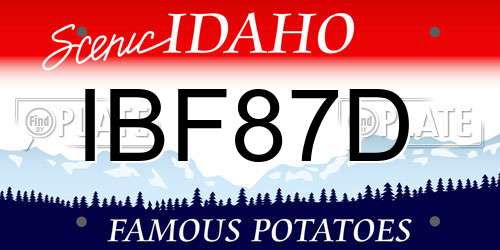 IBF87D Idaho License Plate