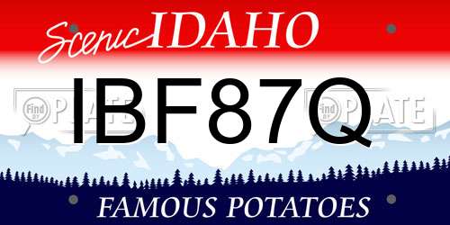 IBF87Q Idaho License Plate