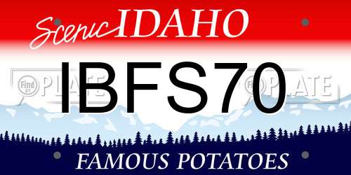 IBFS70 Idaho License Plate