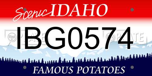 IBG0574 Idaho License Plate