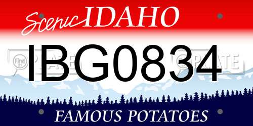 IBG0834 Idaho License Plate