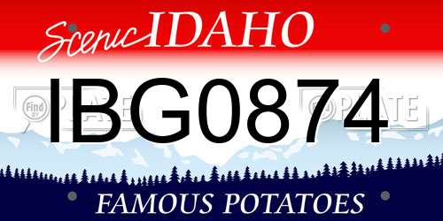 IBG0874 Idaho License Plate