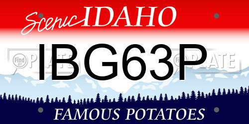 IBG63P Idaho License Plate