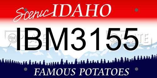 IBM3155 Idaho License Plate