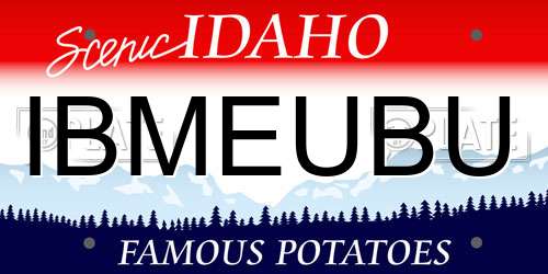 IBMEUBU Idaho License Plate