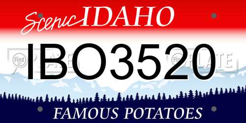 IBO3520 Idaho License Plate