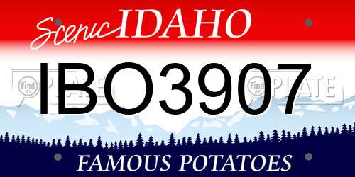 IBO3907 Idaho License Plate