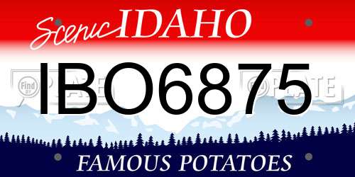 IBO6875 Idaho License Plate