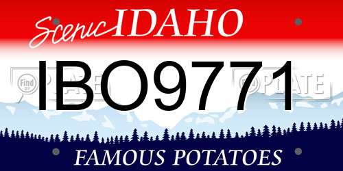 IBO9771 Idaho License Plate