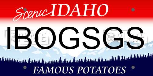 IBOGSGS Idaho License Plate