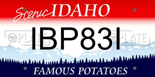 IBP83I Idaho License Plate