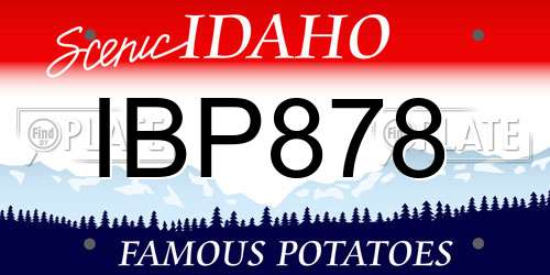 IBP878 Idaho License Plate
