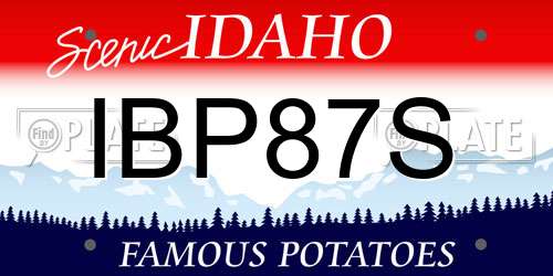 IBP87S Idaho License Plate