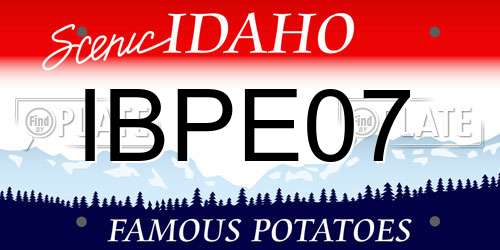 IBPE07 Idaho License Plate