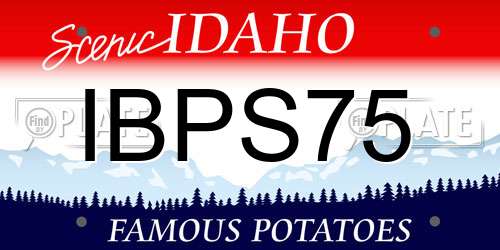 IBPS75 Idaho License Plate