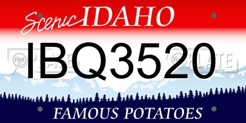 IBQ3520 Idaho License Plate