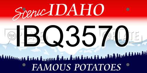 IBQ3570 Idaho License Plate