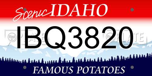 IBQ3820 Idaho License Plate