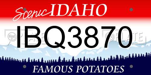 IBQ3870 Idaho License Plate