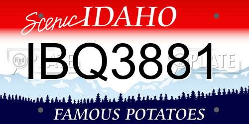 IBQ3881 Idaho License Plate