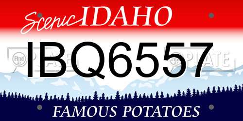 IBQ6557 Idaho License Plate