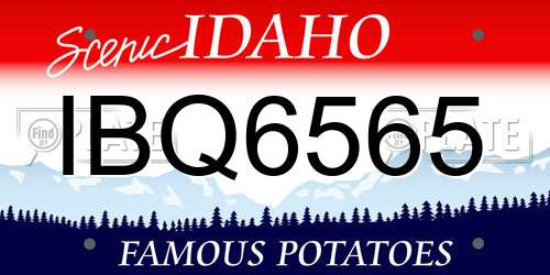IBQ6565 Idaho License Plate