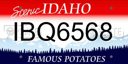 IBQ6568 Idaho License Plate