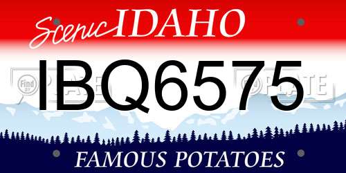 IBQ6575 Idaho License Plate