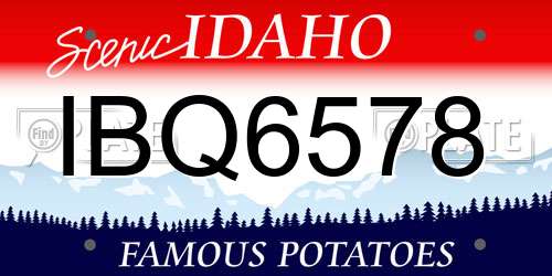 IBQ6578 Idaho License Plate