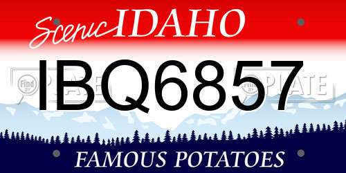 IBQ6857 Idaho License Plate