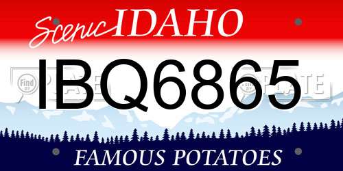 IBQ6865 Idaho License Plate