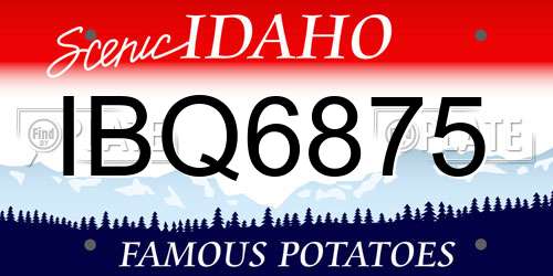 IBQ6875 Idaho License Plate
